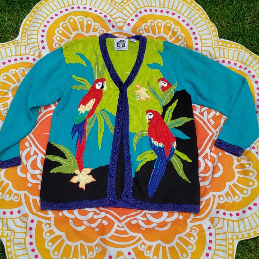 RARE 🦜 Parrot twinset sweater and tank - Storybook Knits - Picture 5 of 11